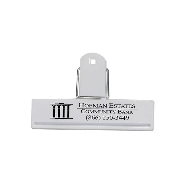 4" wide bag clip with customization.... from ASI 68507 The Magnet Group / Perfect Line