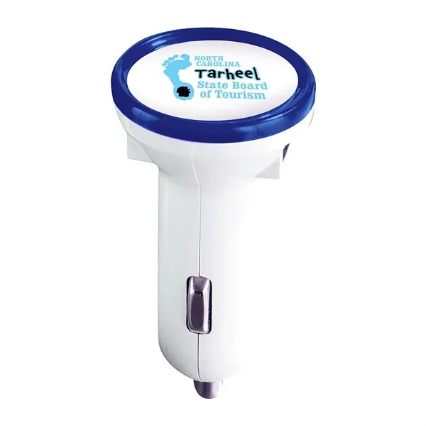 1.5" x 1.5" x 2.75" car charger with dual USB ports... from ASI 68507 The Magnet Group / Innovations by Magnet™