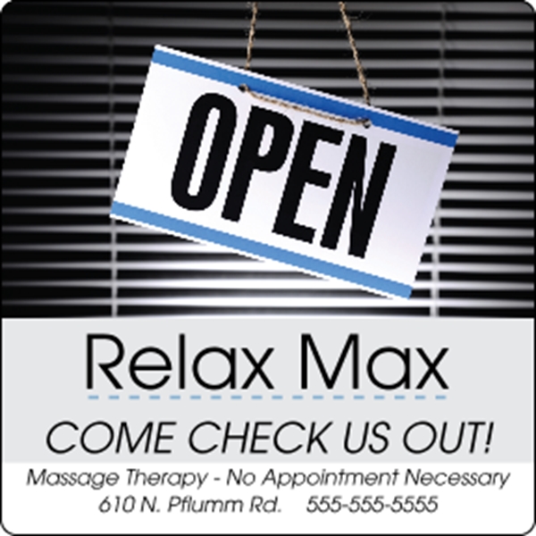 4" x 4" decal with clear static stick backing, round corners... from ASI 89910 Stouse, LLC