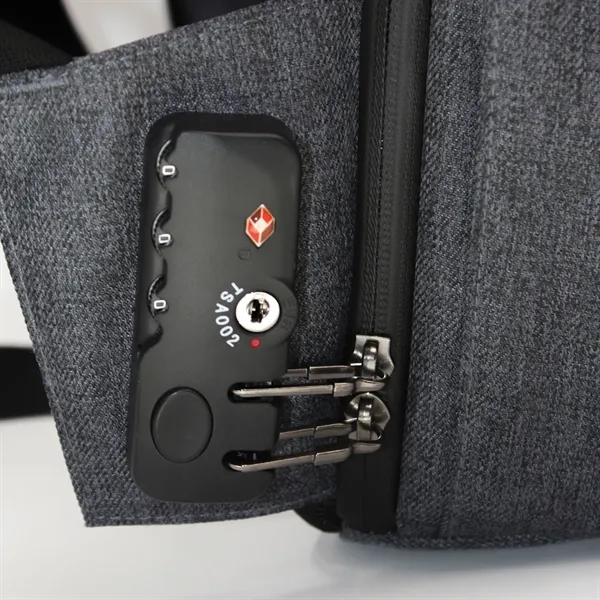 Water-repellent backpack with padded 17" laptop compartment, storage pockets, and shoulder... from ASI 68507 The Magnet Group / The Bag Factory®