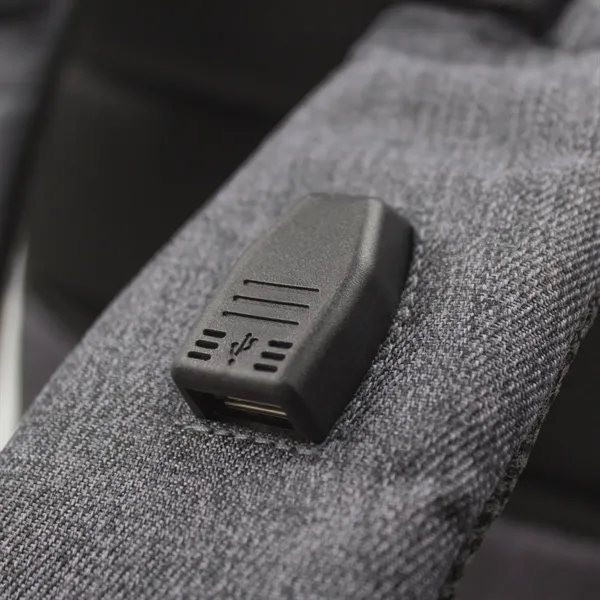 Water-repellent backpack with padded 17" laptop compartment, storage pockets, and shoulder... from ASI 68507 The Magnet Group / The Bag Factory®