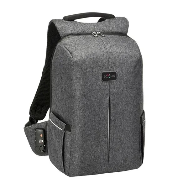 Water-repellent backpack with padded 17" laptop compartment, storage pockets, and shoulder... from ASI 68507 The Magnet Group / The Bag Factory®