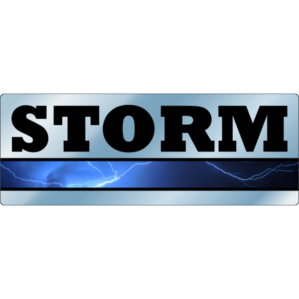 8" x 3" chrome polyester decal with rounded corners and four... from ASI 89910 Stouse, LLC