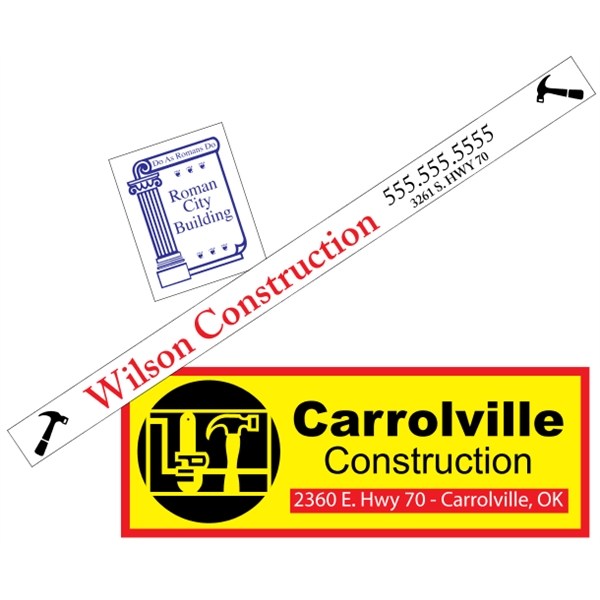 Customizable white vinyl square-cut decal with back adhesive and a one... from ASI 89910 Stouse, LLC