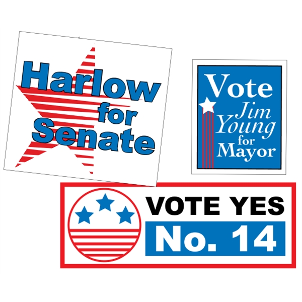 Customizable white vinyl square-cut decal with back adhesive and a one... from ASI 89910 Stouse, LLC