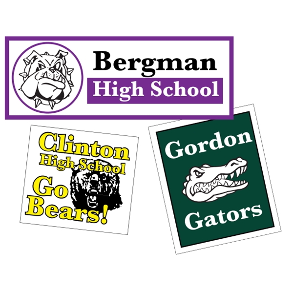 Customizable white vinyl square-cut decal with back adhesive and a one... from ASI 89910 Stouse, LLC