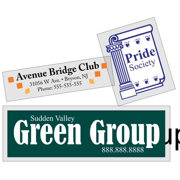 Customizable clear polyester square-cut decal with face adhesive and a one... from ASI 89910 Stouse, LLC