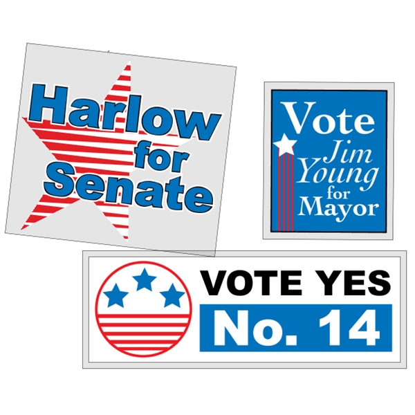 Customizable clear polyester square-cut decal with face adhesive and a one... from ASI 89910 Stouse, LLC