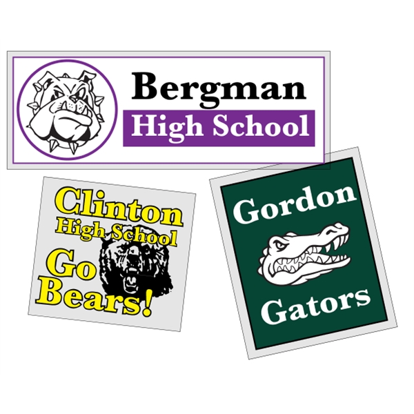 Customizable clear polyester square-cut decal with face adhesive and a one... from ASI 89910 Stouse, LLC