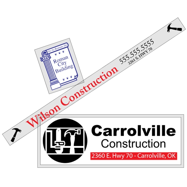 Customizable clear polyester square-cut decal with back adhesive and a one... from ASI 89910 Stouse, LLC