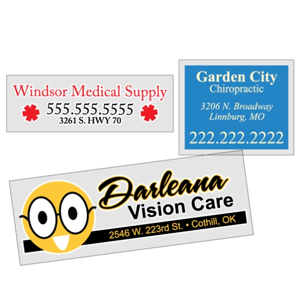 Customizable clear polyester square-cut decal with back adhesive and a one... from ASI 89910 Stouse, LLC