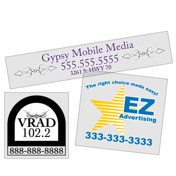 Customizable clear polyester square-cut decal with back adhesive and a one... from ASI 89910 Stouse, LLC