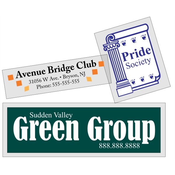 Customizable clear polyester square-cut decal with back adhesive and a one... from ASI 89910 Stouse, LLC