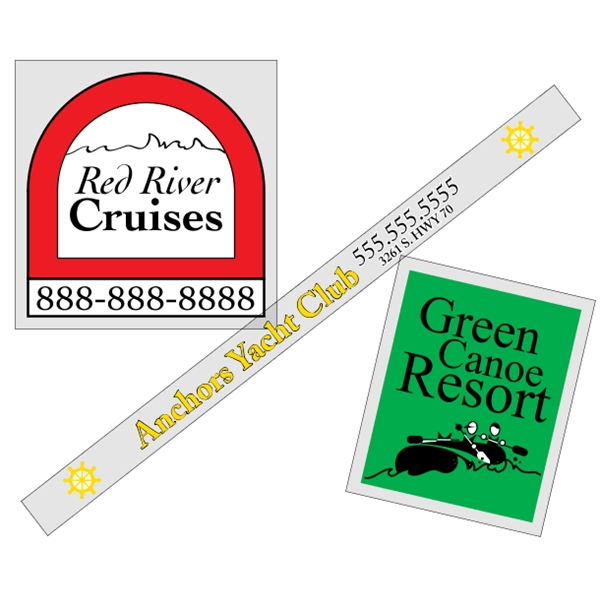 Customizable clear polyester square-cut decal with back adhesive and a one... from ASI 89910 Stouse, LLC