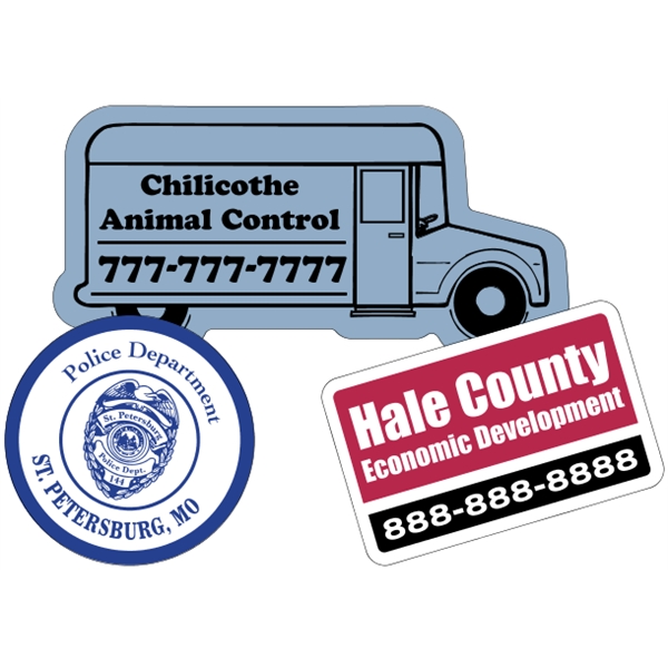 Customizable white vinyl die-cut decal with back adhesive and a one... from ASI 89910 Stouse, LLC