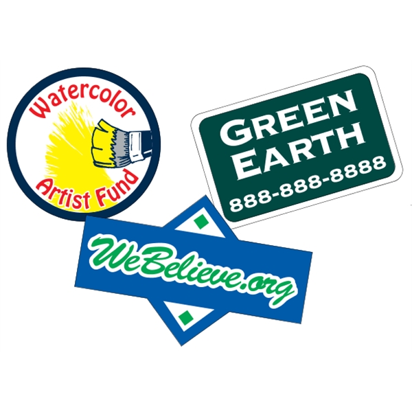 Customizable white vinyl die-cut decal with back adhesive and a one... from ASI 89910 Stouse, LLC