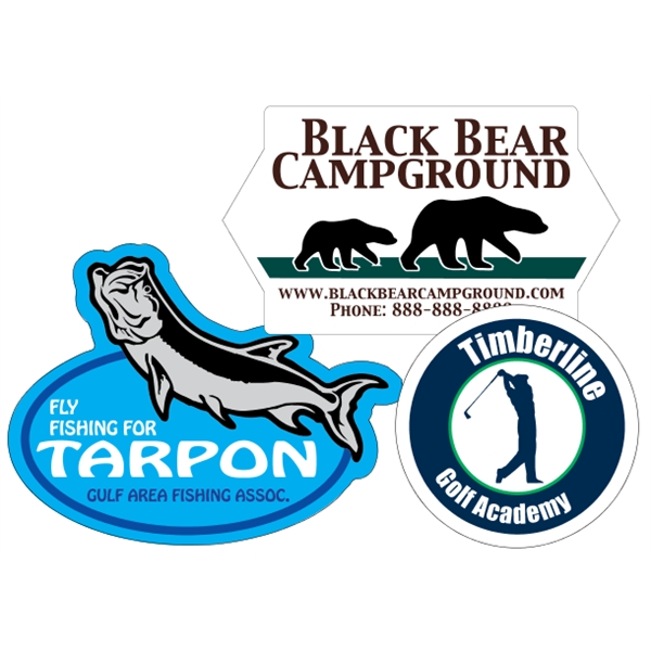 Customizable white vinyl die-cut decal with back adhesive and a one... from ASI 89910 Stouse, LLC