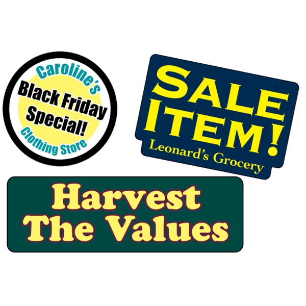 Customizable white vinyl die-cut decal with back adhesive and a one... from ASI 89910 Stouse, LLC