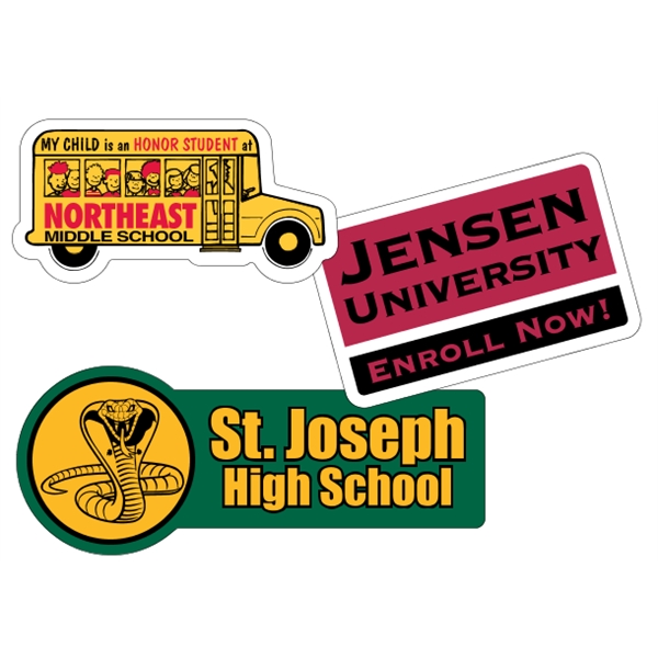 Customizable white vinyl die-cut decal with back adhesive and a one... from ASI 89910 Stouse, LLC