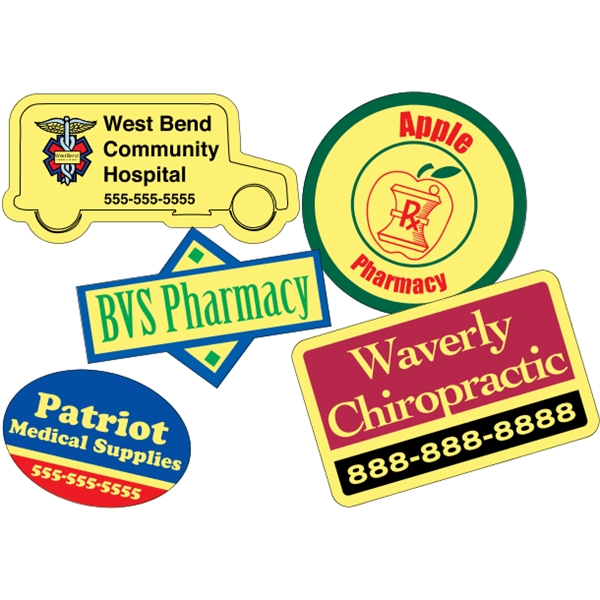 Customizable yellow vinyl die-cut decal with back adhesive and a one... from ASI 89910 Stouse, LLC