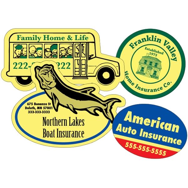 Customizable yellow vinyl die-cut decal with back adhesive and a one... from ASI 89910 Stouse, LLC