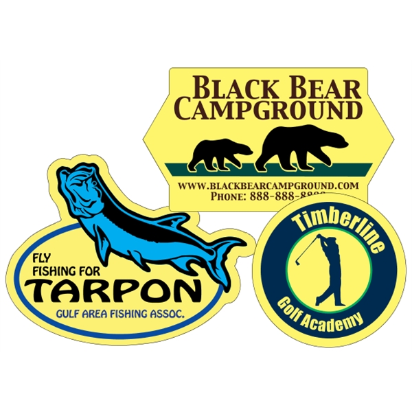 Customizable yellow vinyl die-cut decal with back adhesive and a one... from ASI 89910 Stouse, LLC