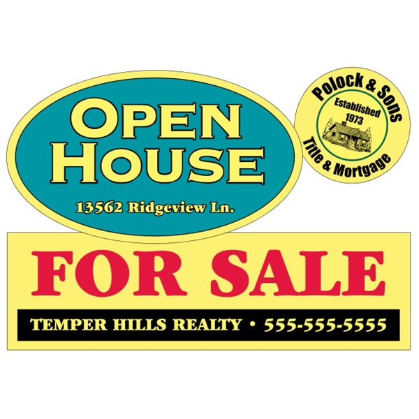 Customizable yellow vinyl die-cut decal with back adhesive and a one... from ASI 89910 Stouse, LLC