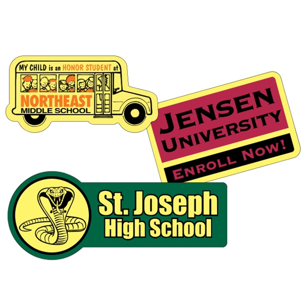 Customizable yellow vinyl die-cut decal with back adhesive and a one... from ASI 89910 Stouse, LLC