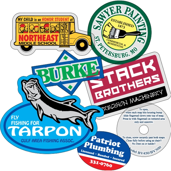 Customizable clear polyester die-cut decal with face adhesive and a one... from ASI 89910 Stouse, LLC