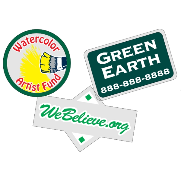 Customizable clear polyester die-cut decal with face adhesive and a one... from ASI 89910 Stouse, LLC