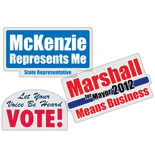 Customizable clear polyester die-cut decal with face adhesive and a one... from ASI 89910 Stouse, LLC