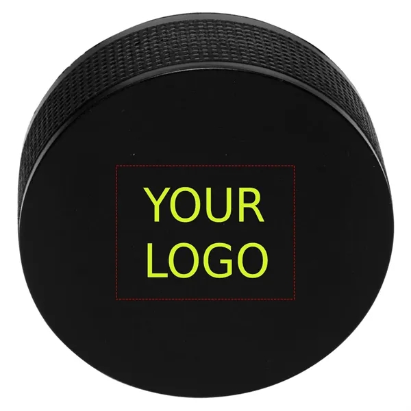 Hockey puck stress relief ball plus 1 color silkscreen imprint on... from ASI 37218 Athena Promo (tm)