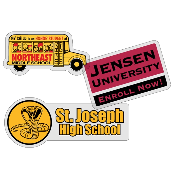 Customizable clear polyester die-cut decal with face adhesive and a one... from ASI 89910 Stouse, LLC