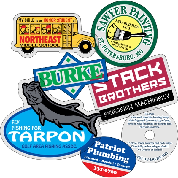Customizable clear polyester die-cut decal with back adhesive and a one... from ASI 89910 Stouse, LLC