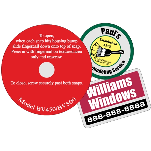 Customizable clear polyester die-cut decal with back adhesive and a one... from ASI 89910 Stouse, LLC