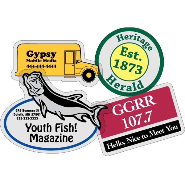 Customizable clear polyester die-cut decal with back adhesive and a one... from ASI 89910 Stouse, LLC