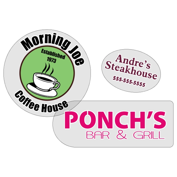 Customizable clear polyester die-cut decal with back adhesive and a one... from ASI 89910 Stouse, LLC