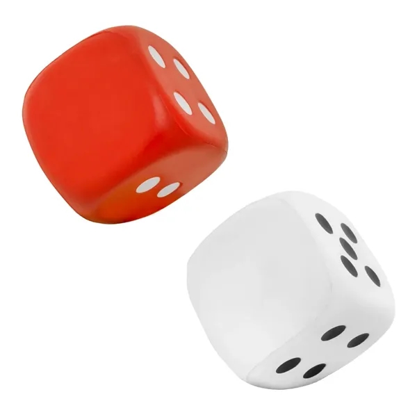 Dice shape stress relief ball plus 1 color silkscreen imprint on... from ASI 37218 Athena Promo (tm)
