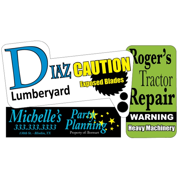 Overlaminated white vinyl decals are suitable for indoor or outdoor use.... from ASI 89910 Stouse, LLC