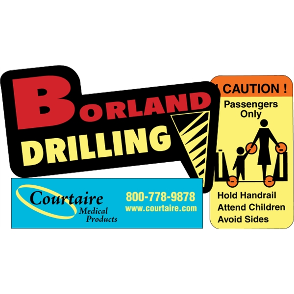 Overlaminated yellow vinyl decals are suitable for indoor or outdoor use.... from ASI 89910 Stouse, LLC