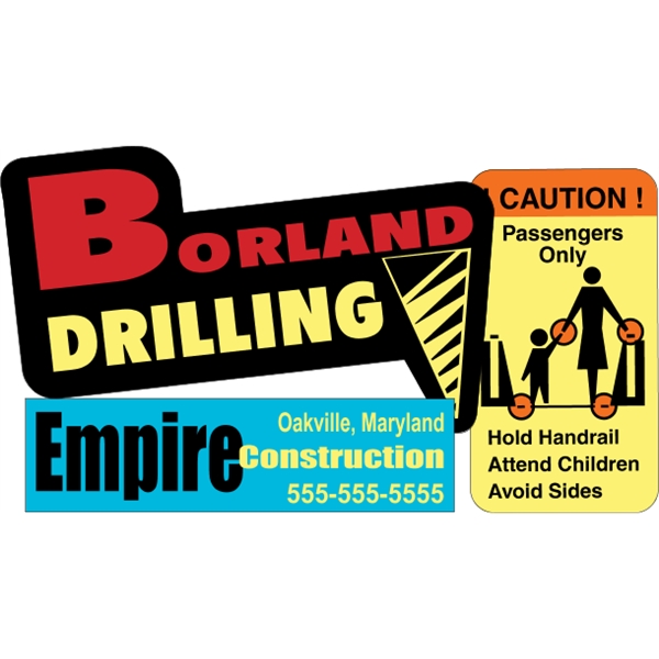 Overlaminated yellow vinyl decals are suitable for indoor or outdoor use.... from ASI 89910 Stouse, LLC