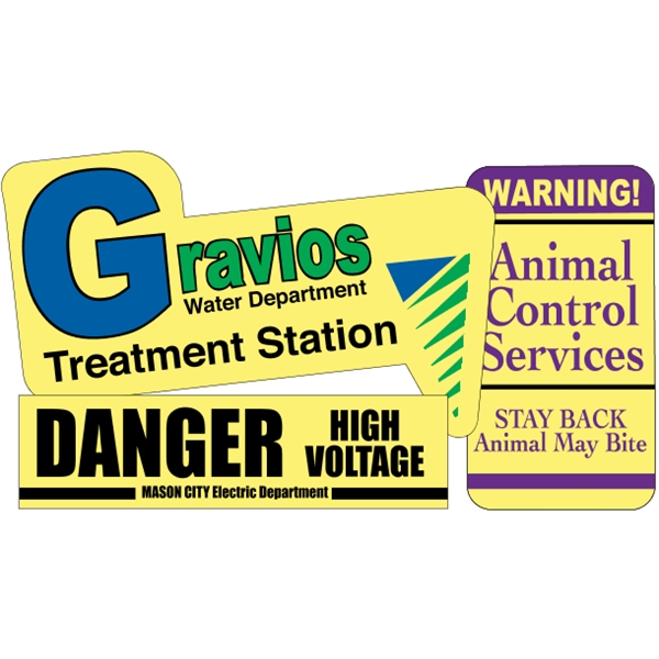 Overlaminated yellow vinyl decals are suitable for indoor or outdoor use.... from ASI 89910 Stouse, LLC