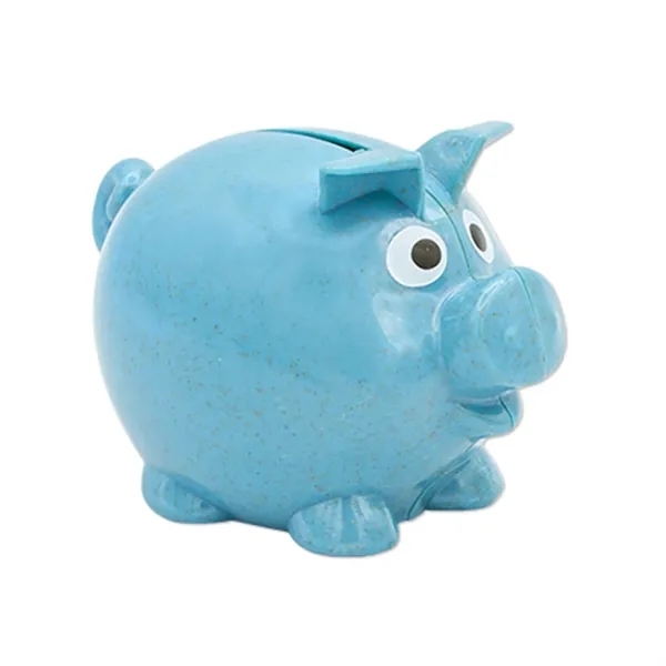Sustainable piggy bank crafted from wheat straw material with 1 color... from ASI 37218 Athena Promo (tm)