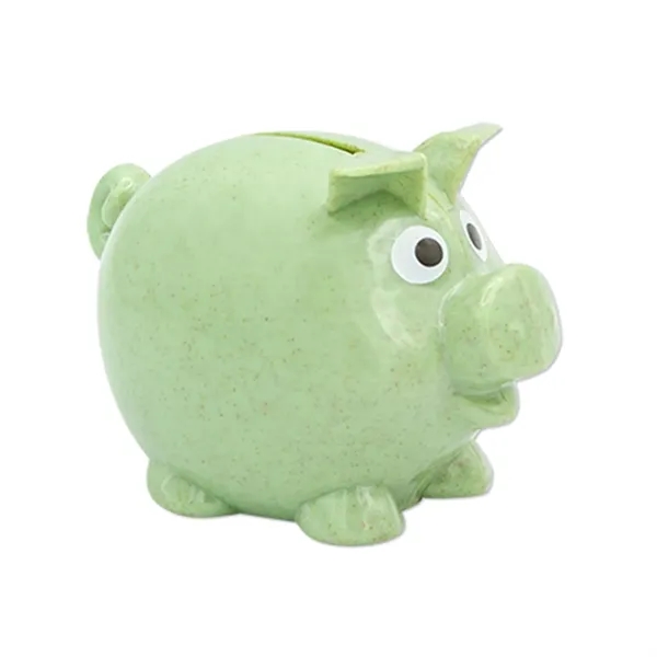 Sustainable piggy bank crafted from wheat straw material with 1 color... from ASI 37218 Athena Promo (tm)