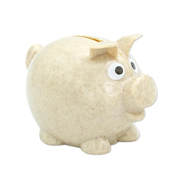 Sustainable piggy bank crafted from wheat straw material with 1 color... from ASI 37218 Athena Promo (tm)