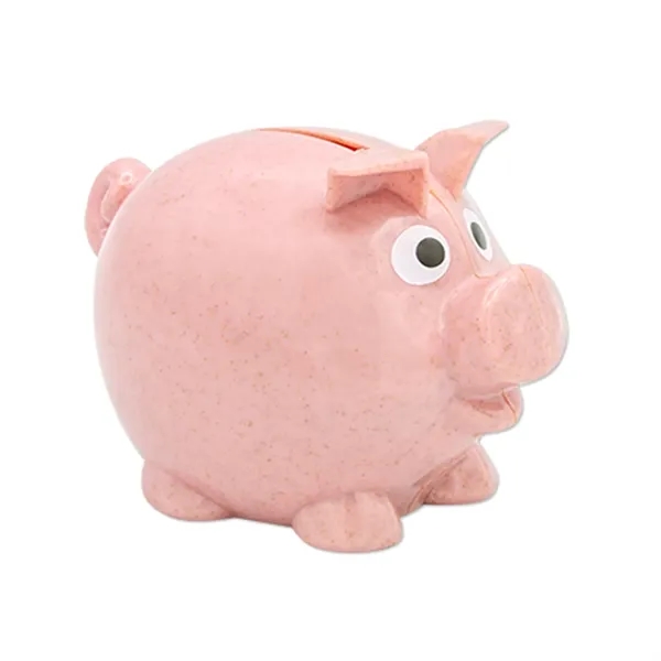 Sustainable piggy bank crafted from wheat straw material with 1 color... from ASI 37218 Athena Promo (tm)