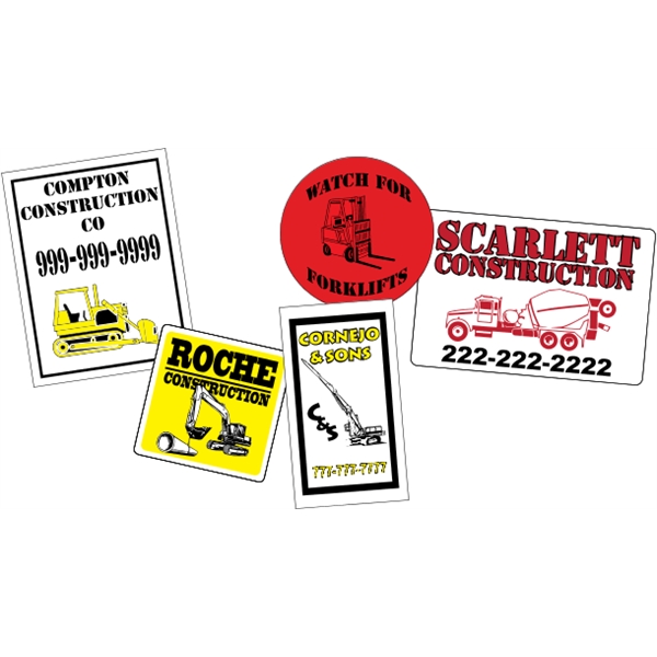 Opaque white vinyl decals (back adhesive) are suitable for indoor or... from ASI 89910 Stouse, LLC