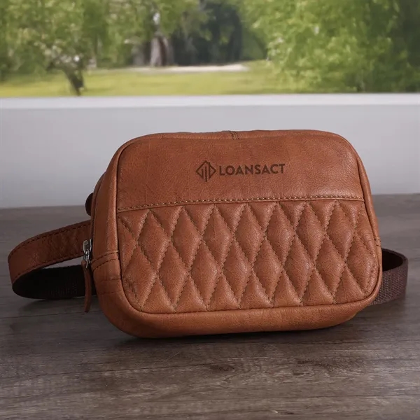 Brea Canyon Leather Cross Body Bag features organized pockets, an adjustable... from ASI 61966 HPG / Beacon Promotions