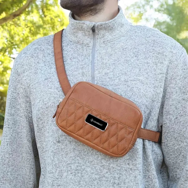 Brea Canyon Leather Cross Body Bag features organized pockets, an adjustable... from ASI 61966 HPG / Beacon Promotions