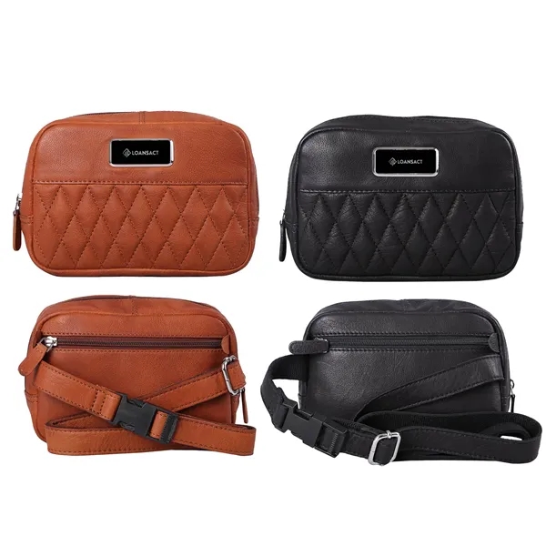 Brea Canyon Leather Cross Body Bag features organized pockets, an adjustable... from ASI 61966 HPG / Beacon Promotions